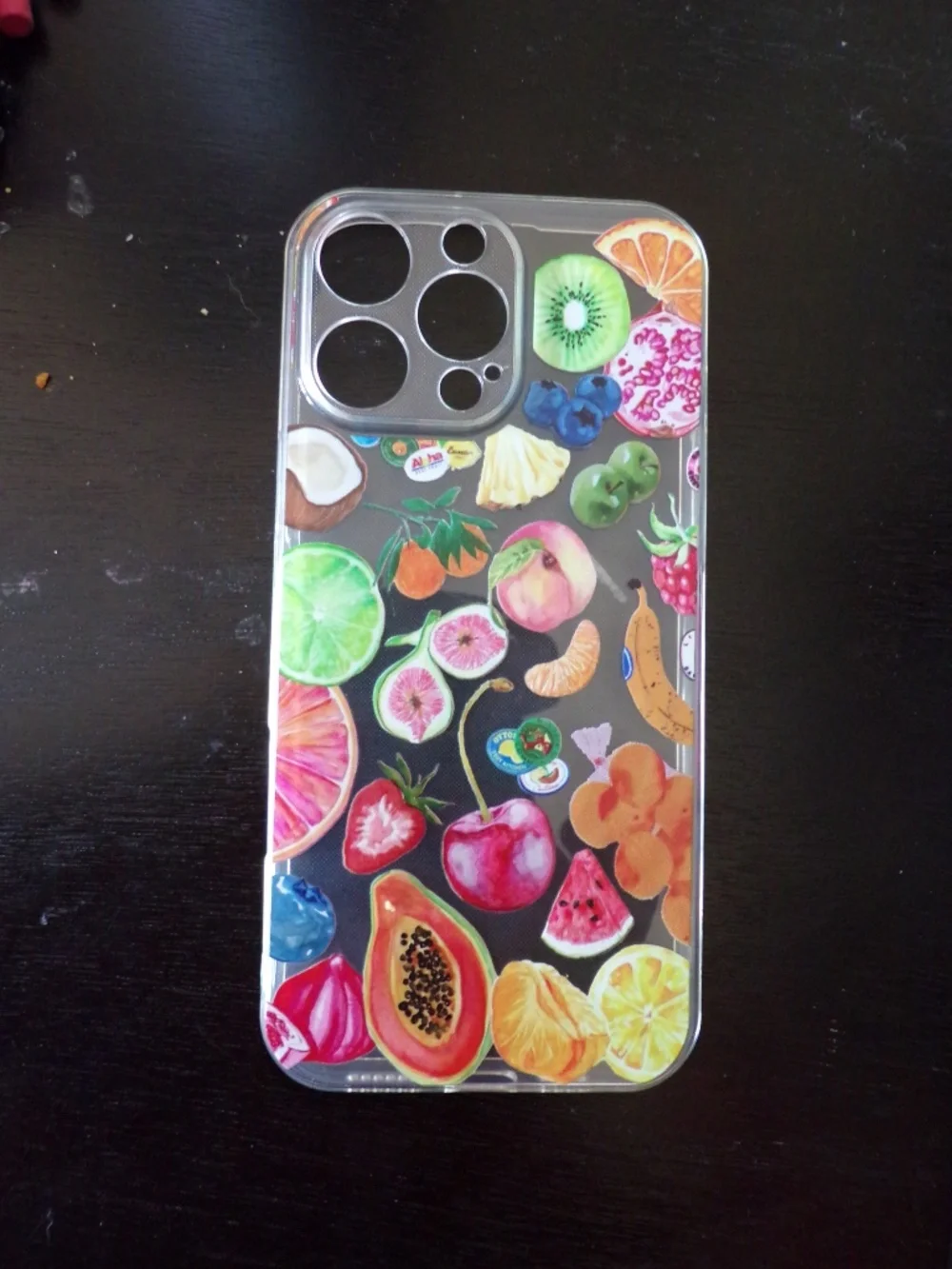iPhone 16 Pro Max | Fruit Print Clear TPU Case